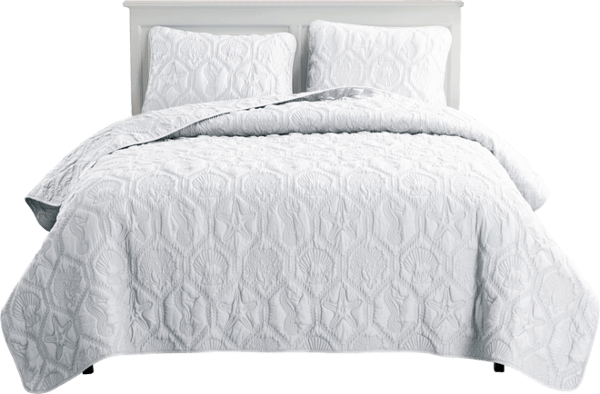Shore Embossed 3-Piece Quilt Set, Queen