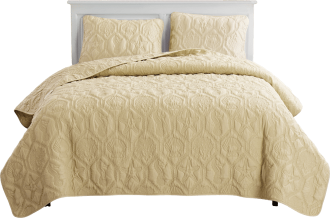 Shore Embossed 3-Piece Quilt Set, Queen