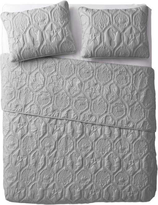 Shore Embossed 3-Piece Quilt Set, King