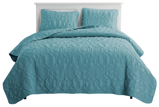 Shore Embossed 3-Piece Quilt Set, King