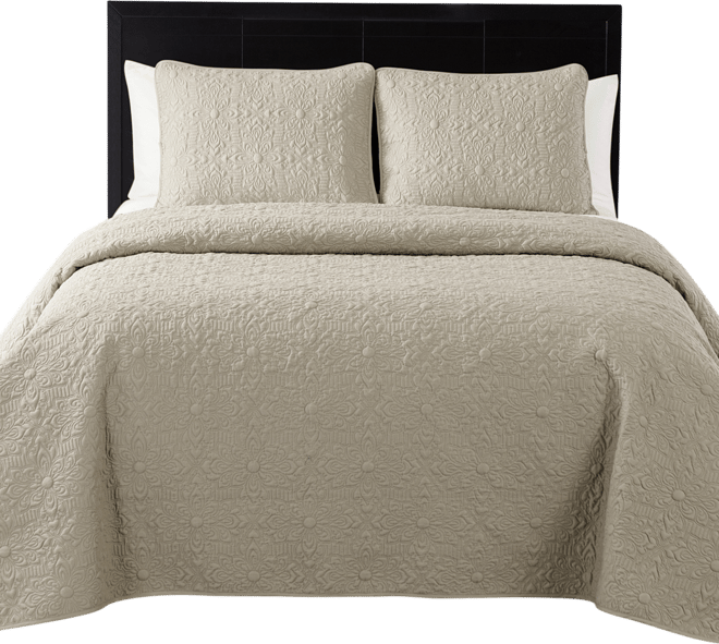 Caroline Embossed 3-Pc. Quilt Set, King