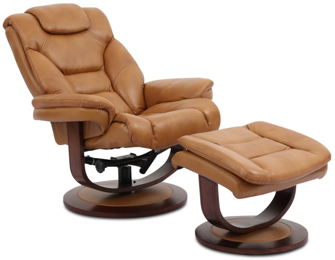 Faringdon Leather Euro Chair & Ottoman