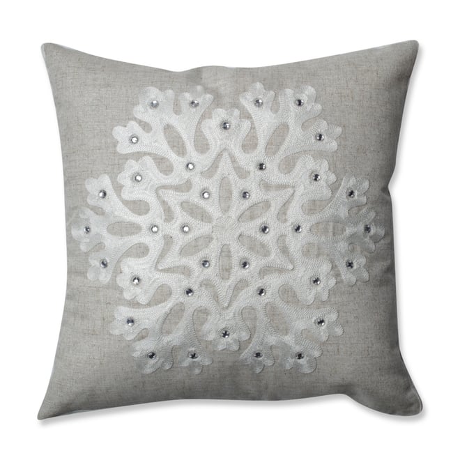 Pillow Perfect Snowflake Grey 16.5