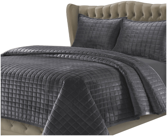 Florence Velvet Solid Oversized Quilt Set, Queen