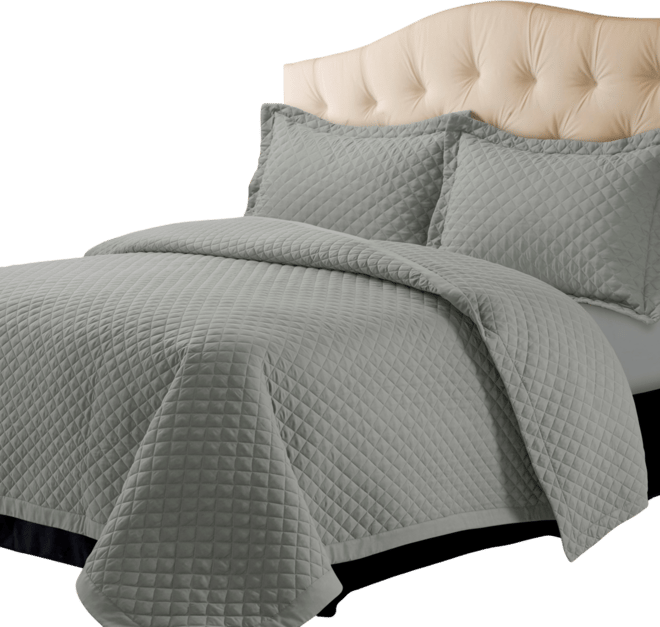 Brisbane Microfiber Solid Oversized Quilt Set, Twin