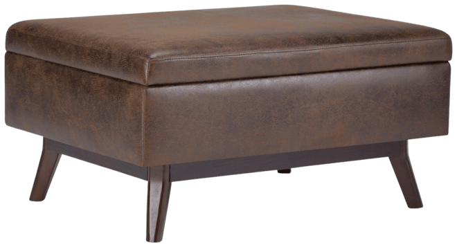 Owen Mid Century Modern Rectangle Coffee Table Storage Ottoman