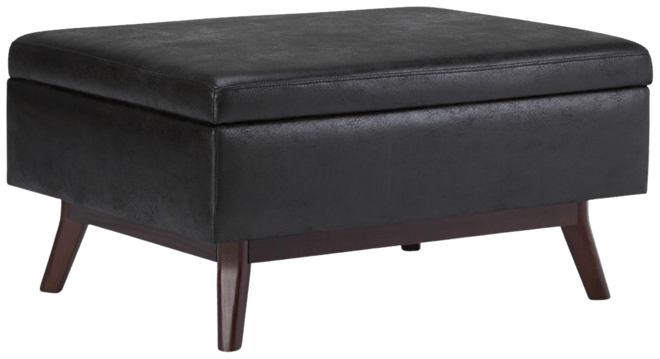 Owen Mid Century Modern Rectangle Coffee Table Storage Ottoman