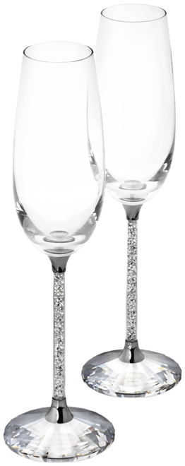 Crystalline Toasting Flutes, Set of 2
