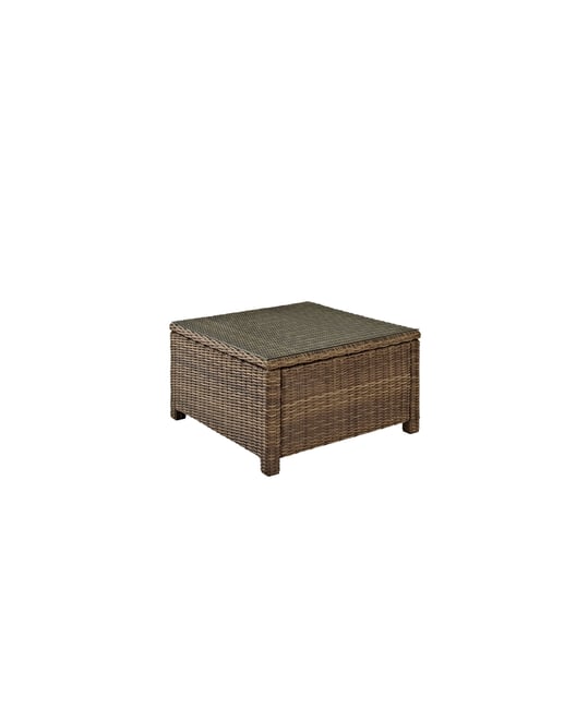 Bradenton Outdoor Wicker Sectional Glass Top Coffee Table