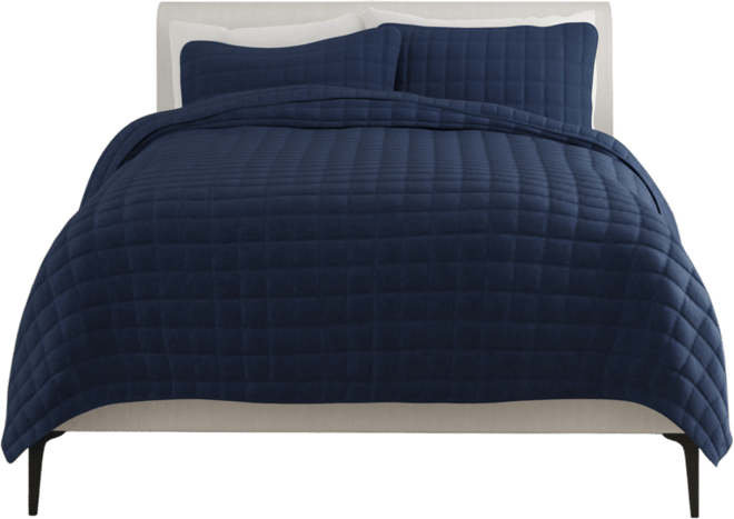 Ultra Soft Square Pattern Quilted Coverlet Set, King
