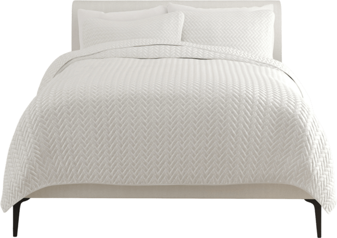 Herringbone Lightweight Quilted Coverlet Set, Twin