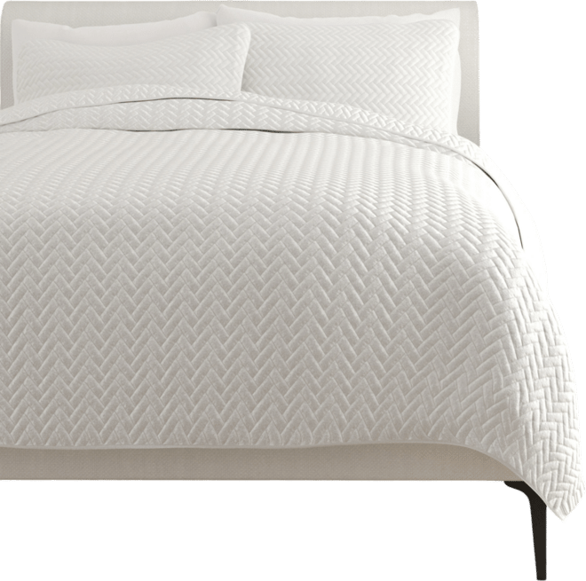 Herringbone Lightweight Quilted Coverlet Set, Queen