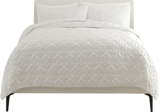 Ultra Soft Damask Pattern Lightweight Quilted Coverlet Set, Twin