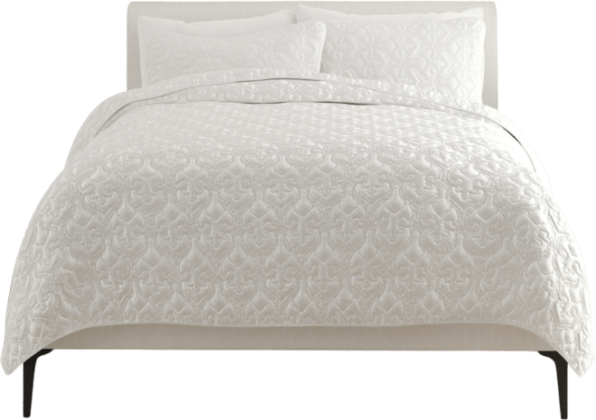Ultra Soft Damask Pattern Lightweight Quilted Coverlet Set, King