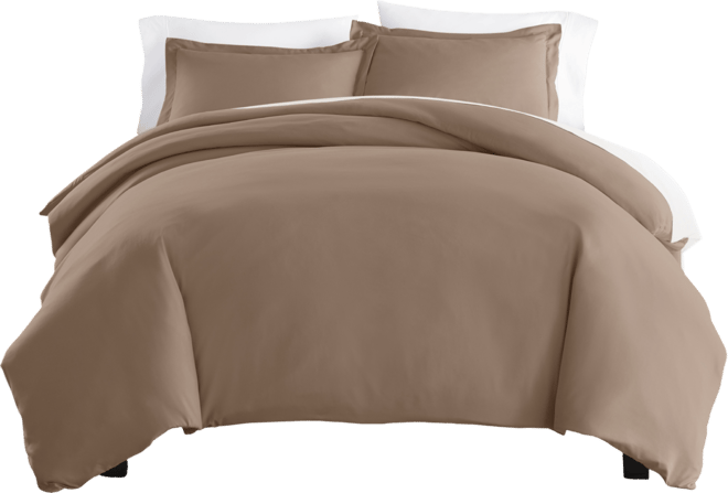 Double Brushed Solid Duvet Cover Set, Full/Queen