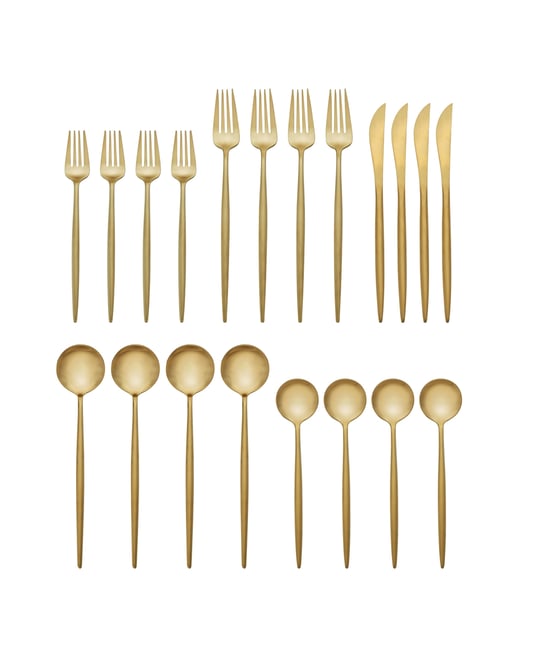 Skandia  Zephyr Satin Gold 20-pc Flatware Set, Service for 4