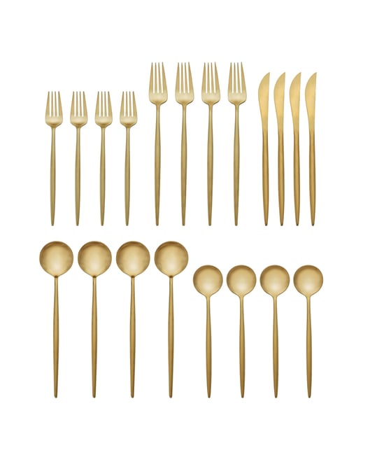 Shop Luxe Collection Black & Gold Cutlery