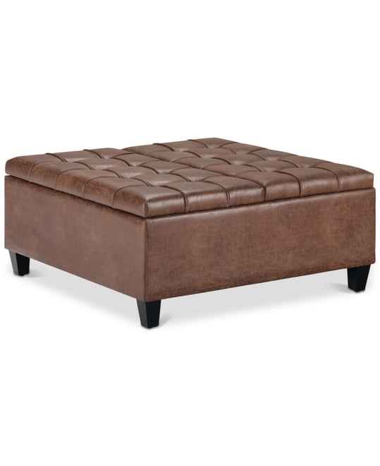 Harrison Traditional Square Coffee Table Storage Ottoman