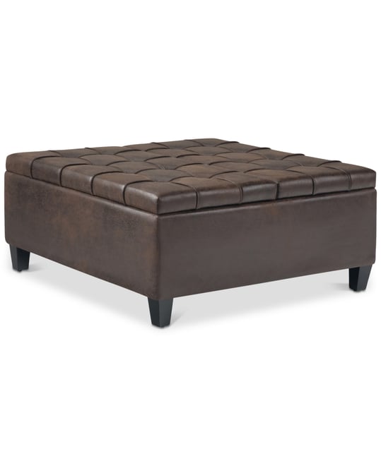 Harrison Traditional Square Coffee Table Storage Ottoman