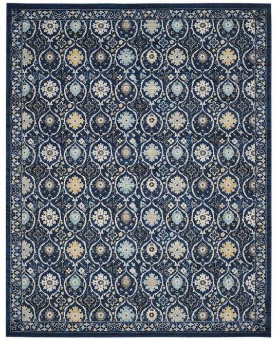 Evoke EVK210 Royal and Ivory 8' x 10' Area Rug