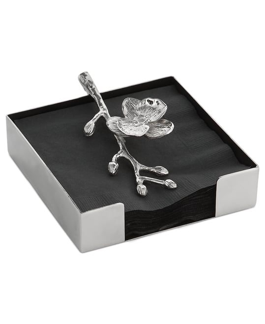 White Orchid Cocktail Napkin Holder