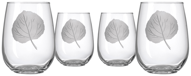 Aspen Leaf Stemless Wine Tumbler 18oz