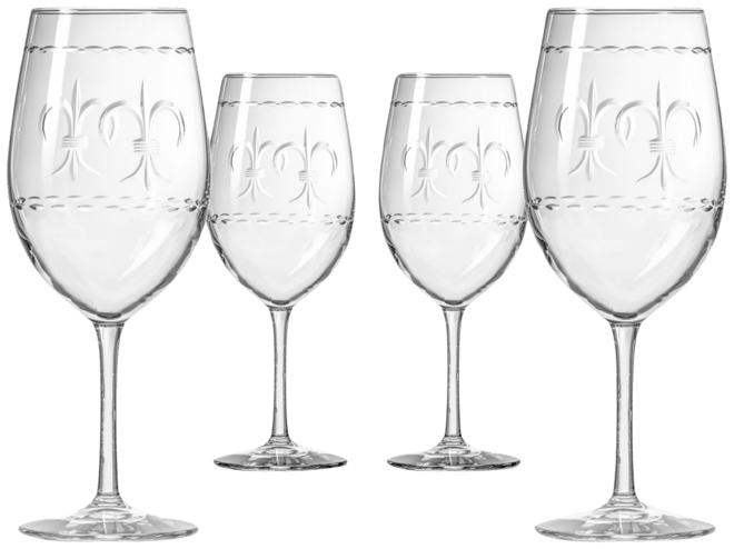 Fleur De Lis All Purpose Wine Glass 18oz