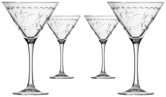 Fleur De Lis Martini Glass 10oz