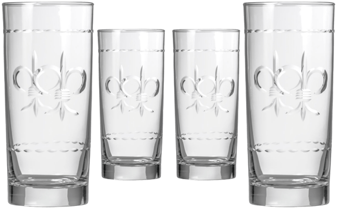 Fleur De Lis Cooler Highball Glass 15oz