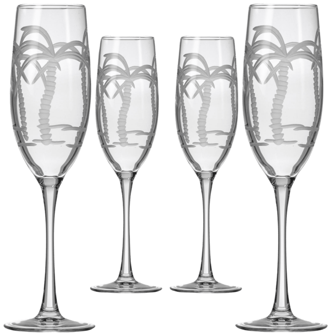Palm Tree Champagne Flute 8oz