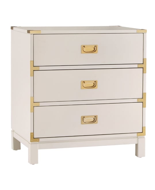 Herley 3-Drawer Gold Accent End Table Nightstand