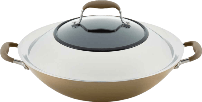 Advanced Home Hard-Anodized Nonstick Wok with Side Handles, 14"