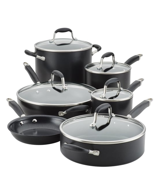 Advanced Home Hard-Anodized Nonstick Cookware Set, 11 Piece