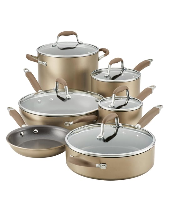 Advanced Home Hard-Anodized Nonstick Cookware Set, 11 Piece