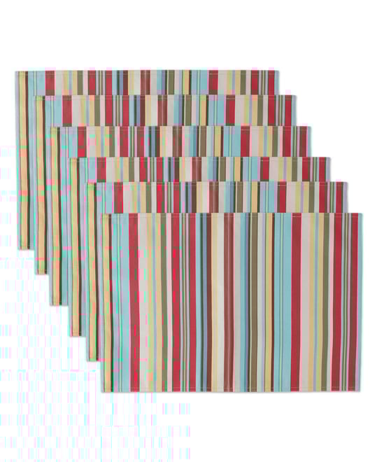 Summer Stripe Polyester Placemat, Set of 6
