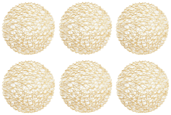 Woven Paper Round Placemat, Set of 6