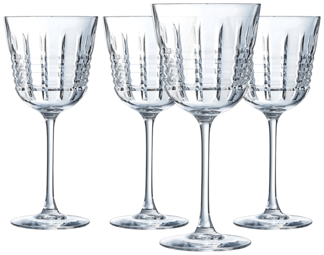 Set of 6 Cristal D'arques Wine Glasses (25% Genuine Lead Crystal)