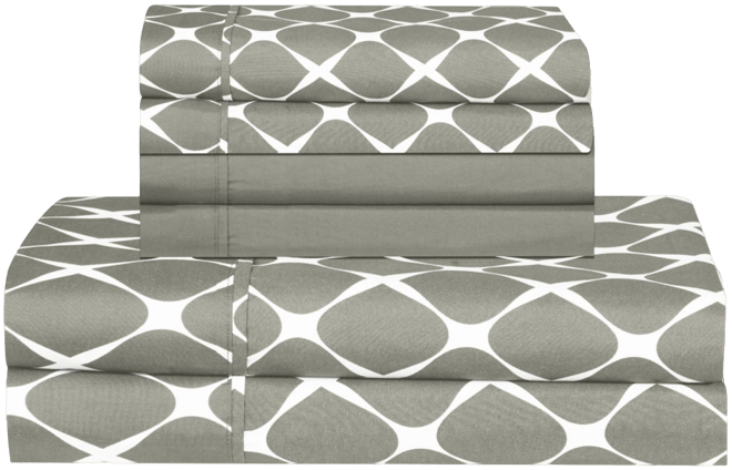Geometric Printed Microfiber 4-Pc. Sheet Set, Twin
