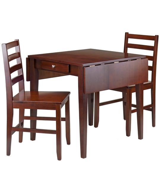Hamilton 3-Piece Drop Leaf Dining Table with 2 Ladder Back Chairs