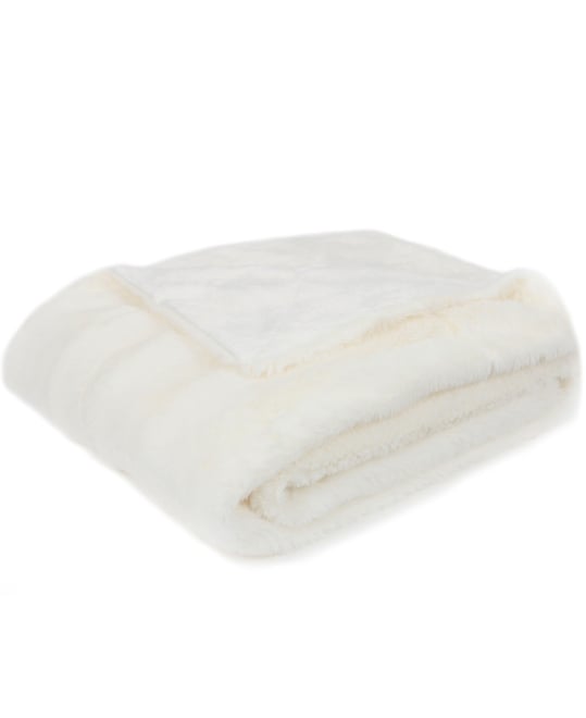 Ultra Soft Faux Fur to Microplush Reversible Oversized Throw, 86" x 86"