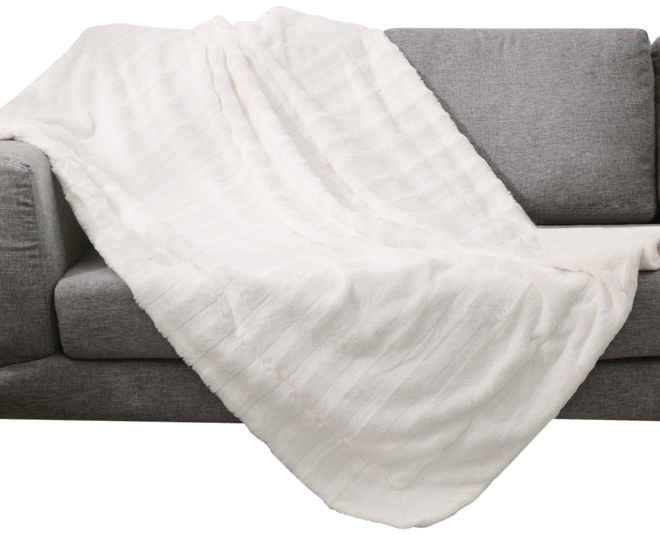 Ultra Soft Faux Fur to Microplush Reversible Oversized Throw, 60" x 70"