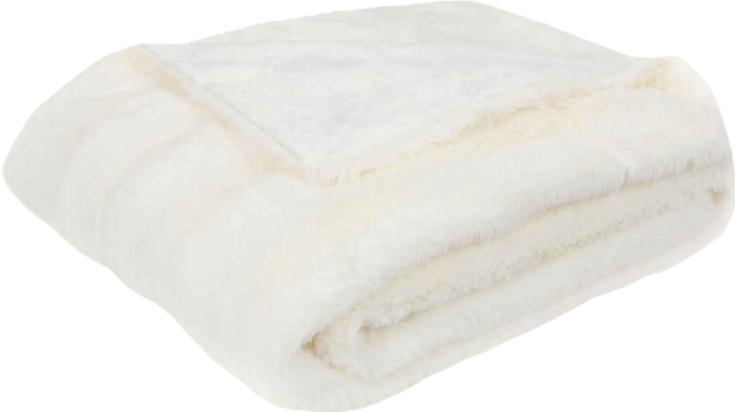 Ultra Soft Faux Fur to Microplush Reversible Cozy Warm Throw, 50" x 60"
