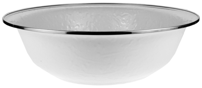 Solid White Enamelware Collection 4 Quart Serving Bowl