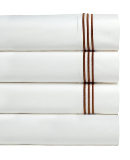 300 Thread Count Embroidered Cotton Oversized Percale Sheet Set, Queen