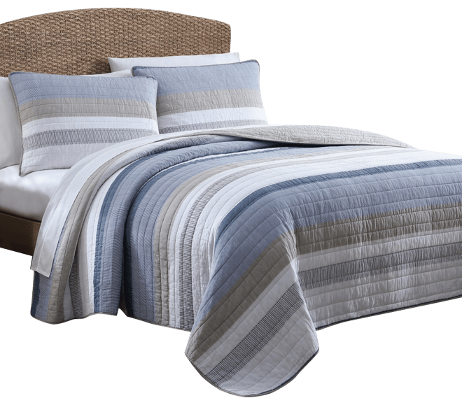 Galewood Beige Cotton Reversible 2-Piece Quilt Set, Twin