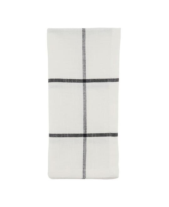 Cotton Table Napkins with Simple Plaid Design, Set of 4, 20" x 20"
