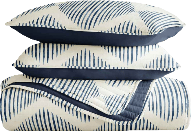 Distressed Diamond Reversible 3-Pc. Lightweight Quilt Set, King/California King