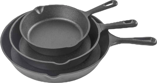 Cast Iron 3-Piece Skillet 1 Set