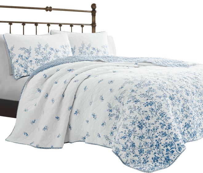 Flora Cotton Reversible 2 Piece Quilt Set, Twin