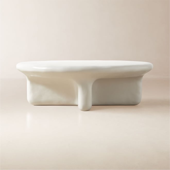 Liguria Oval White Marble Coffee Table with White Marble Base by Gianfranco  Frattini